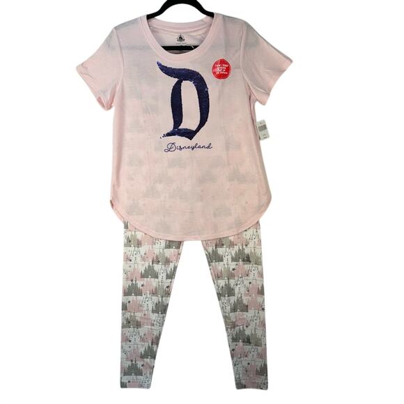 Disney Pants - Disney Parks 2 Piece Outfit Sleeping Beauty Castle Print Women’s Size Medium